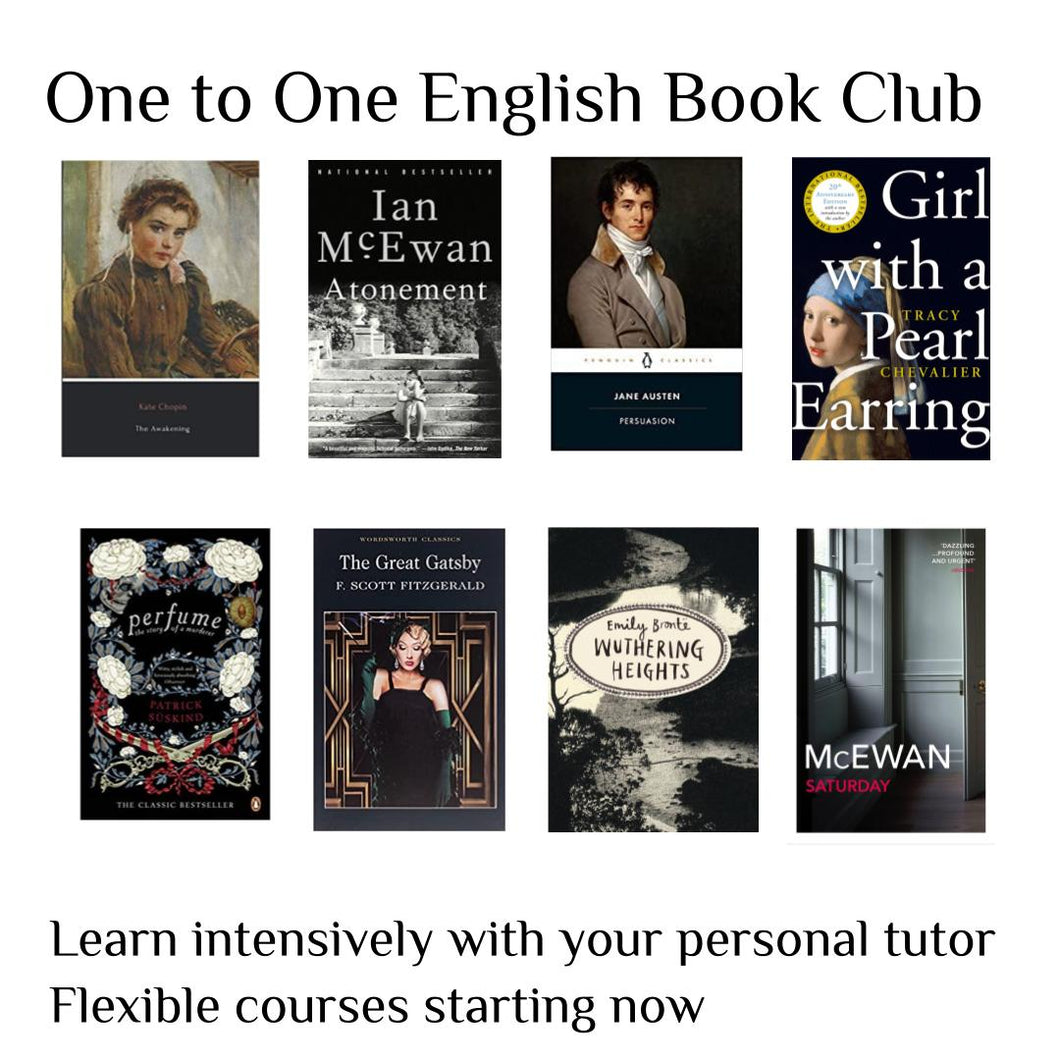One to One English Book Club: choose your Book Club - Example: 5 Wednesdays from 20th September